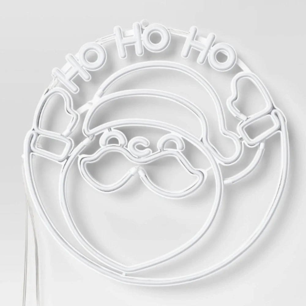 NIB. WONDERSHOP 14” Animated Santa LED Sign